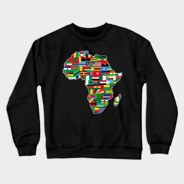 Africa Flags Crewneck Sweatshirt by vladocar